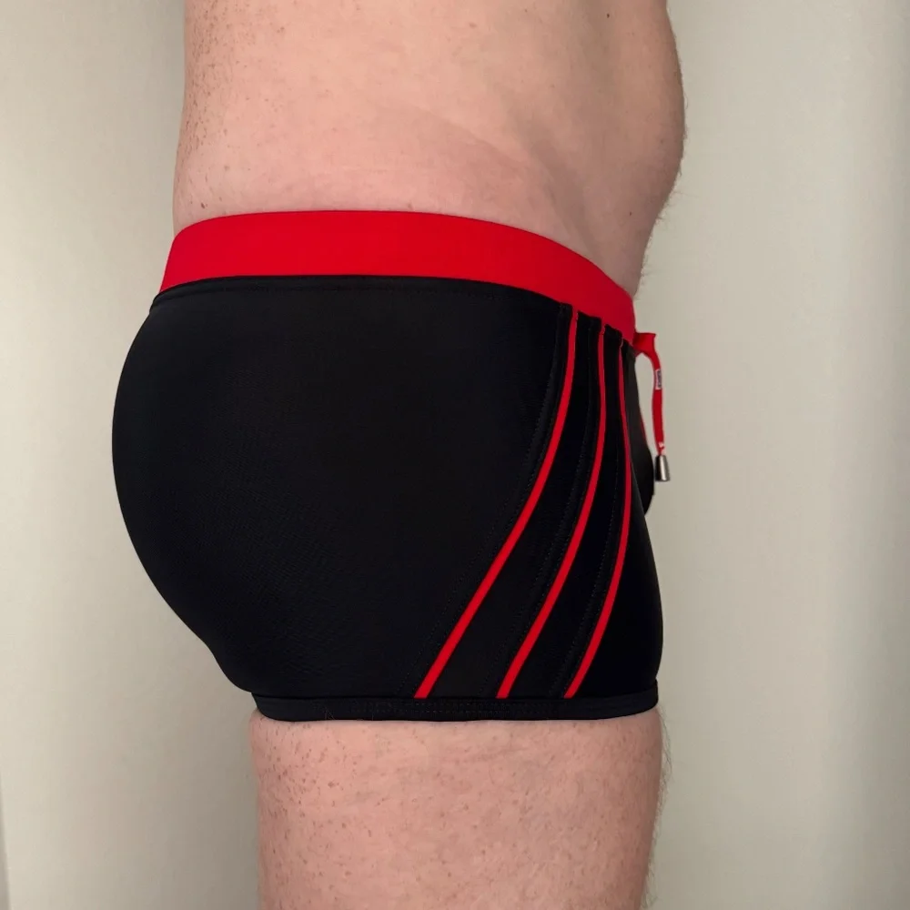 2 TRIBE Swim Trunks - Black/Red & Blue/Neon - Small - Picture 5 of 6